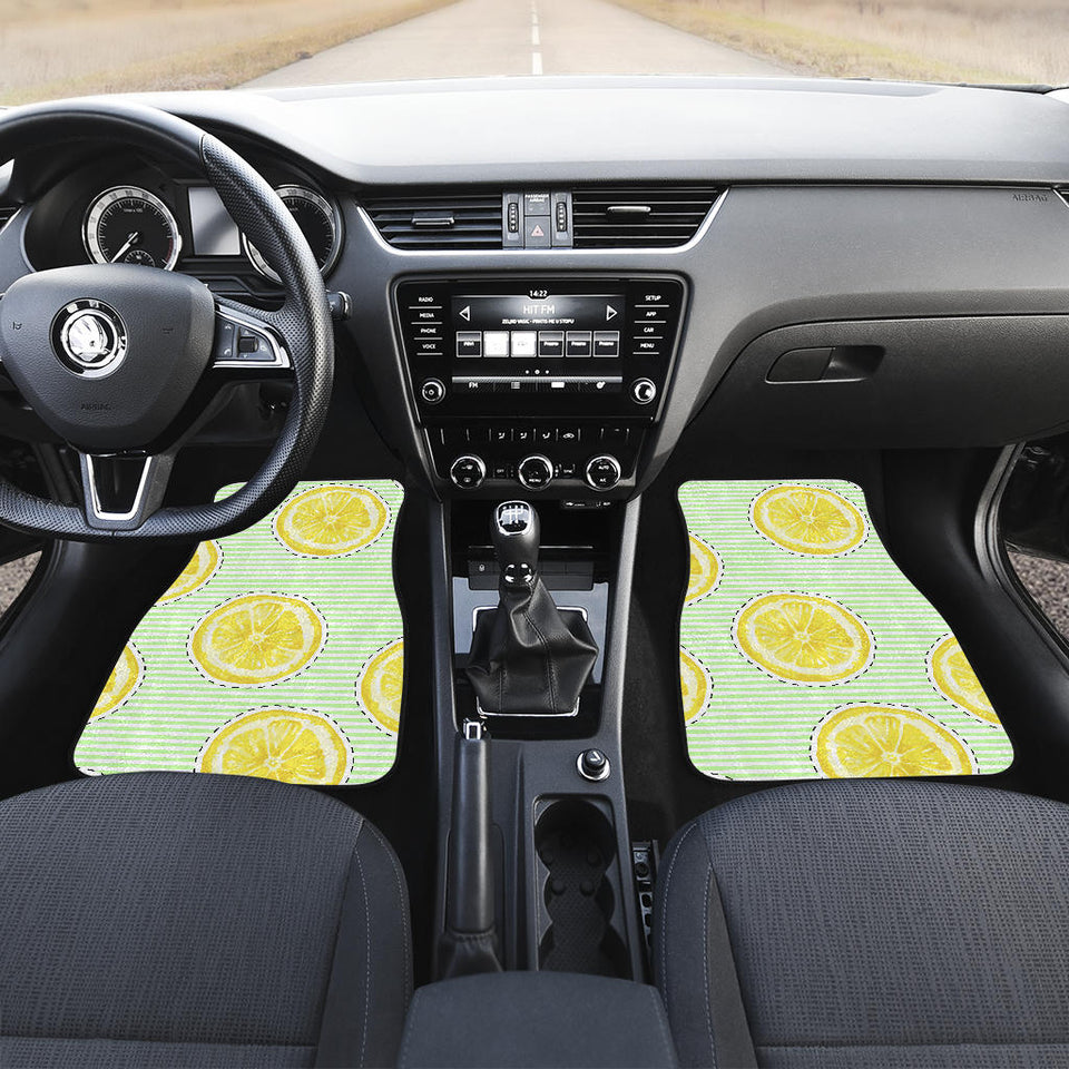 Slice Of Lemon Pattern Front And Back Car Mats