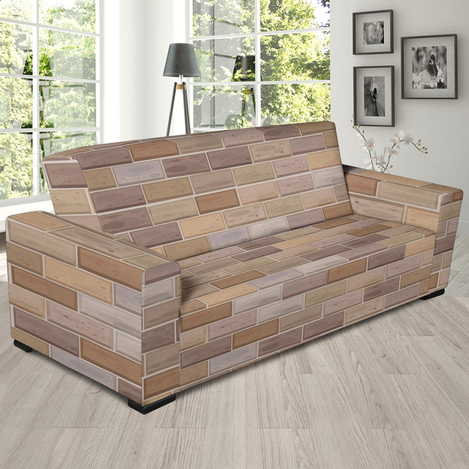 Brick Printed Pattern Print Design 01 Sofa Slipcover