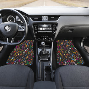Music Notes Pattern Print Design 02 Front Car Mats