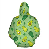 Avocado Pattern Green Background Zip Up Hoodie