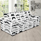 Mustache Beard Pattern Print Design 04 Sofa Slipcover