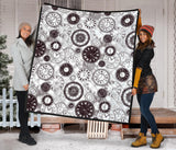 Classic Vintage Clock Pattern Premium Quilt