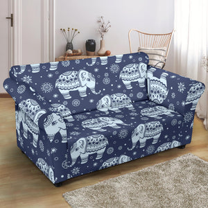 Elephant Tribal Design Pattern Loveseat Couch Slipcover