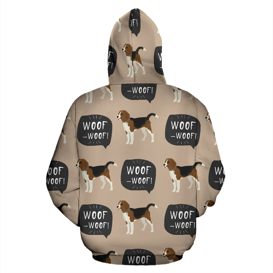 Beagle Pattern Zip Up Hoodie