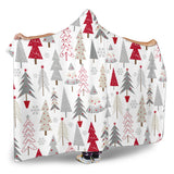 Cute Christmas Tree Pattern Hooded Blanket