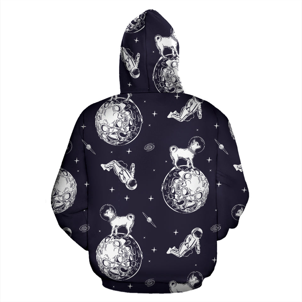 Chihuahua Space Helmet. Astronaut Pattern Zip Up Hoodie