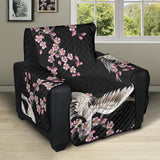 Japanese crane pink sakura pattern Recliner Cover Protector