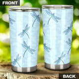 Dragonfly Pattern Blue Background Tumbler