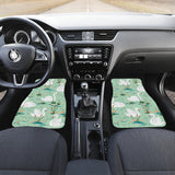 White Swan Lake Pattern Front And Back Car Mats