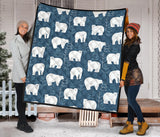 Polar Bear Mother Her Child Pattern Premium Quilt
