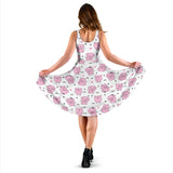 Pig Pattern Print Design 03 Sleeveless Midi Dress
