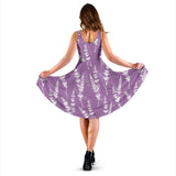Lavender Flowers Purple Pattern Sleeveless Midi Dress
