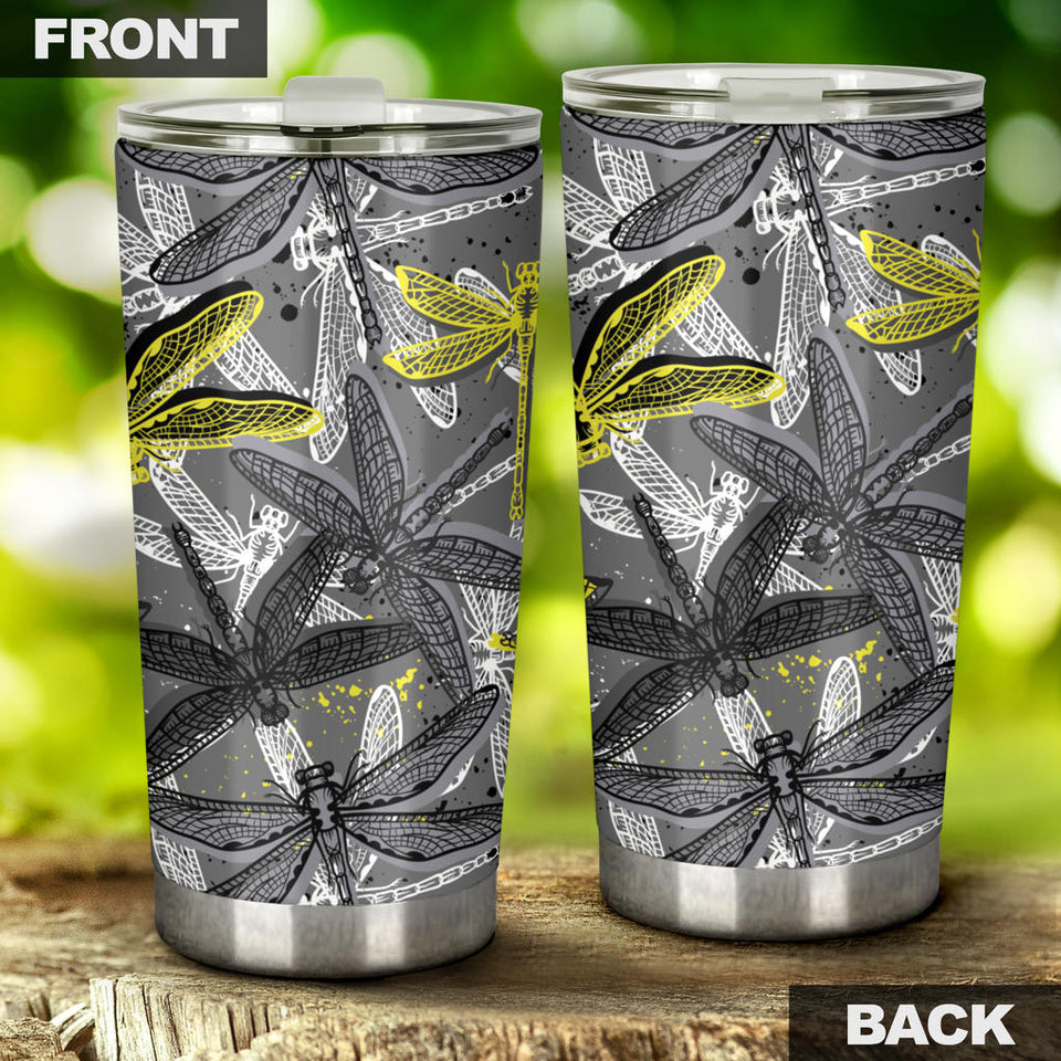 Hand Drawn Dragonfly Pattern Tumbler