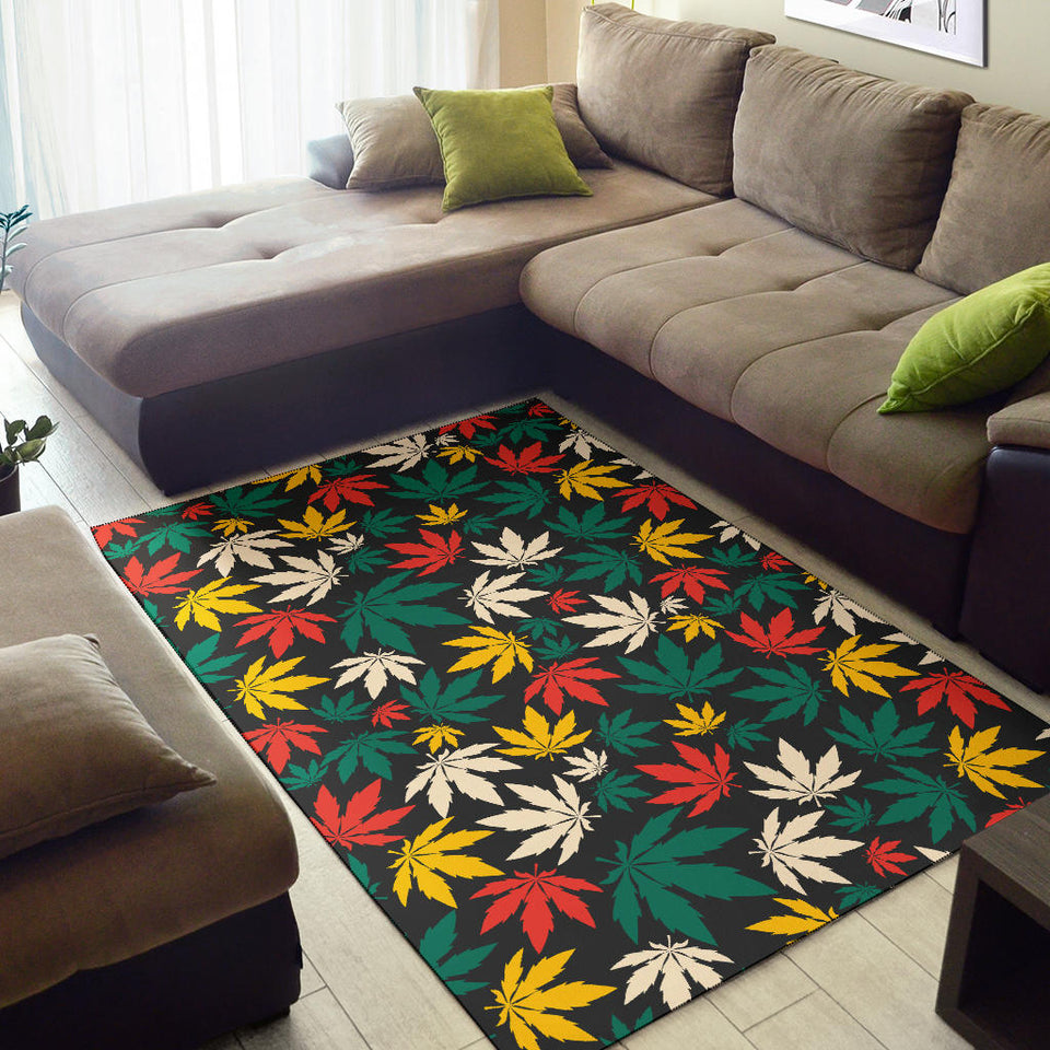 Canabis Marijuana Weed Pattern Print Design 02 Area Rug