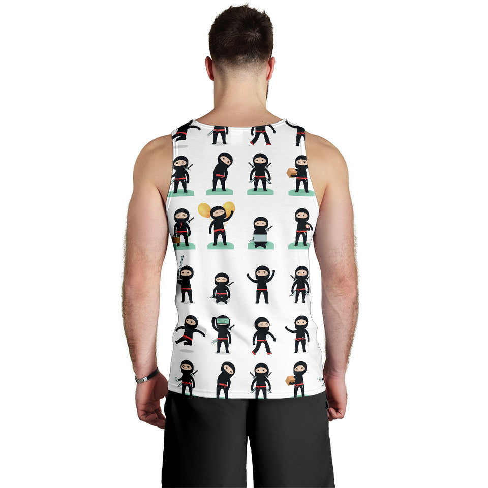 Cute ninja katana sword pattern Men Tank Top