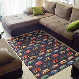 Camper Van Pattern Print Design 02 Area Rug
