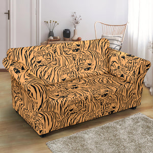 Bengal Tigers Pattern Loveseat Couch Slipcover