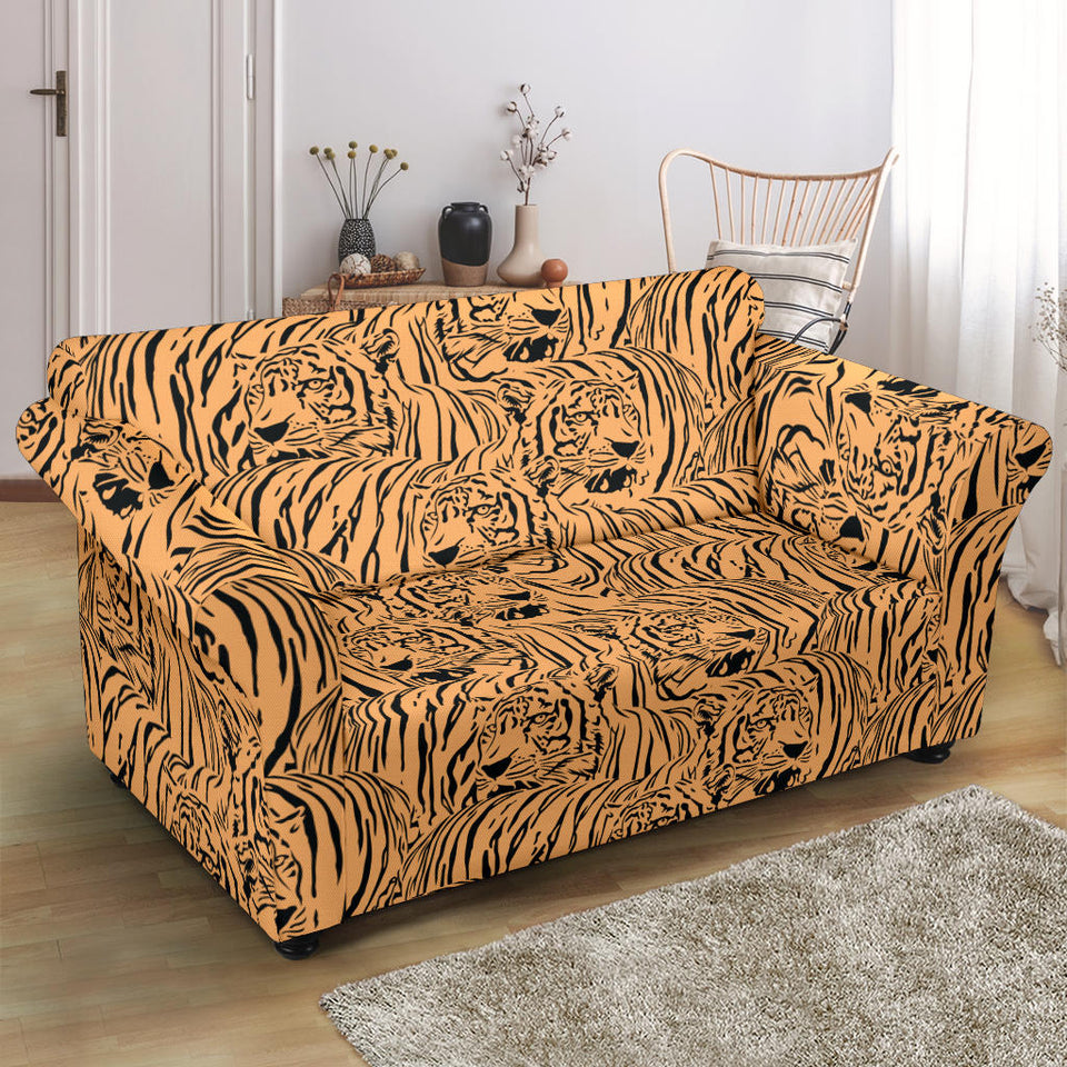 Bengal Tigers Pattern Loveseat Couch Slipcover