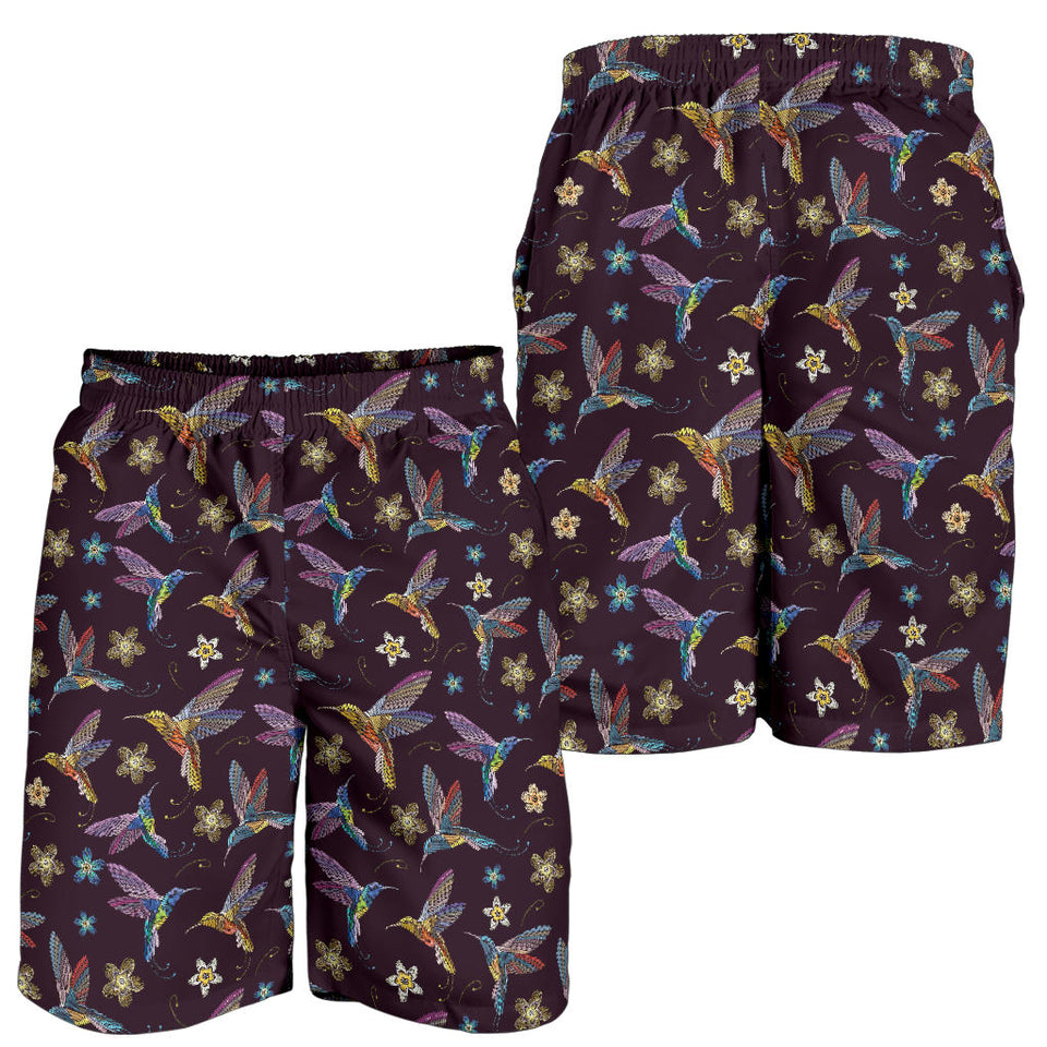 Hummingbird Pattern Print Design 04 Men Shorts