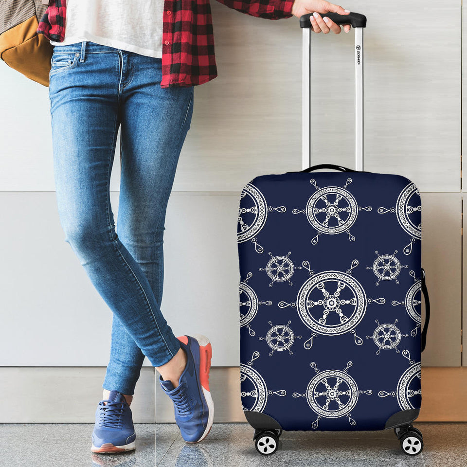 Nautical Steering Wheel Design Pattern Luggage Covers