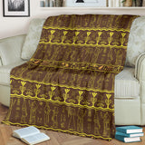 Egypt Hieroglyphics Pattern Print Design 03 Premium Blanket