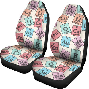 Chemistry Periodic Table Pattern Print Design 02 Universal Fit Car Seat Covers