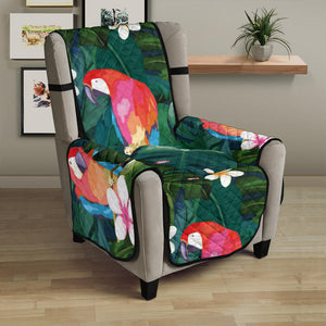 Parrot Palm tree leaves flower hibiscus pattern Chair Cover Protector