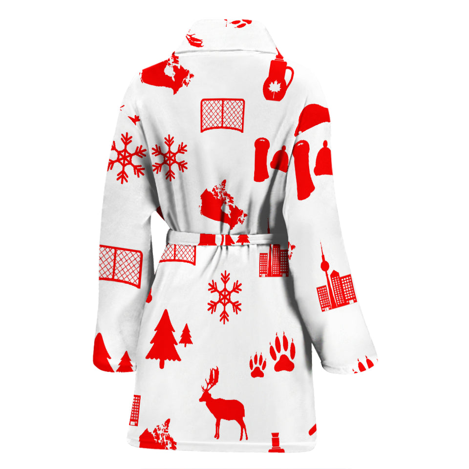 Canada Pattern Print Design 04 Women's Bathrobe