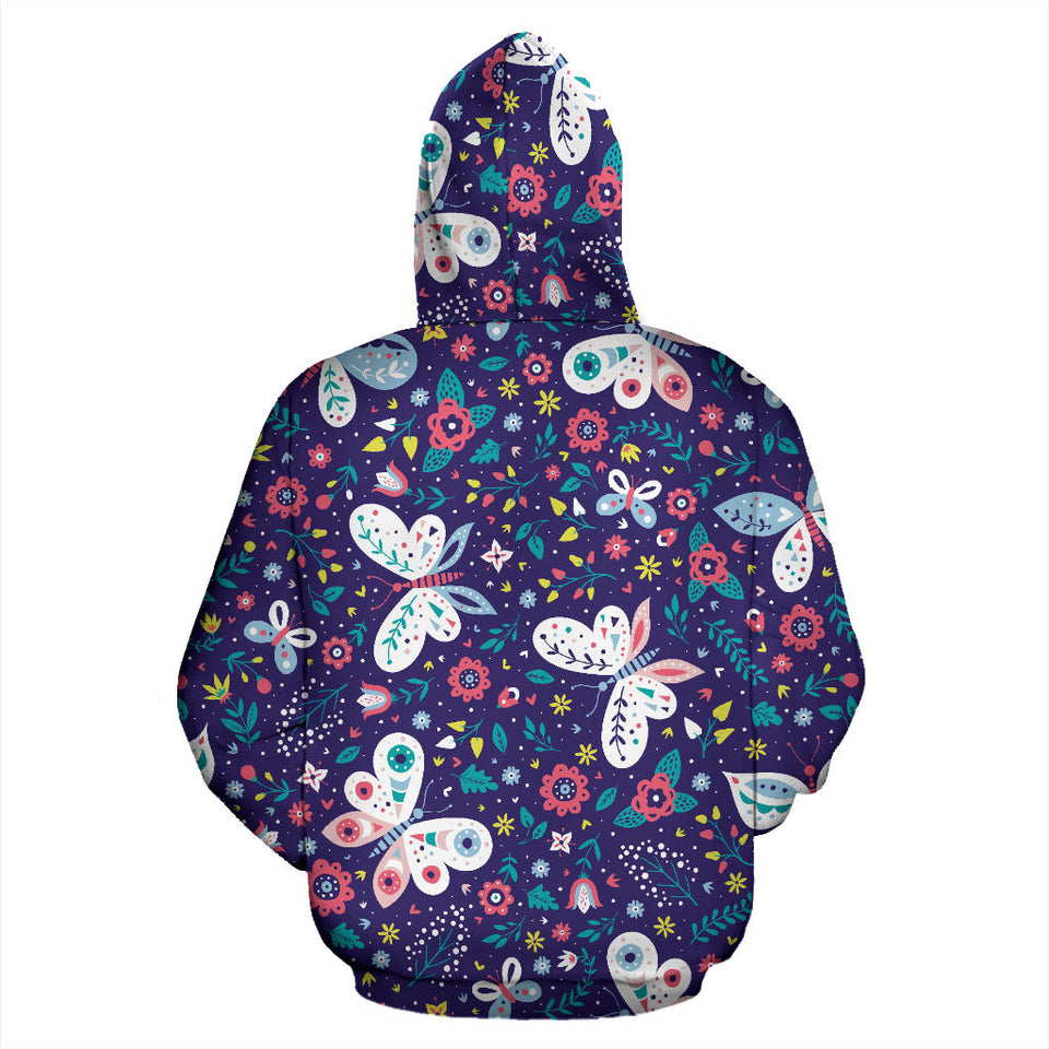 Colorful Butterfly Flower Pattern.Eps Men Women Pullover Hoodie