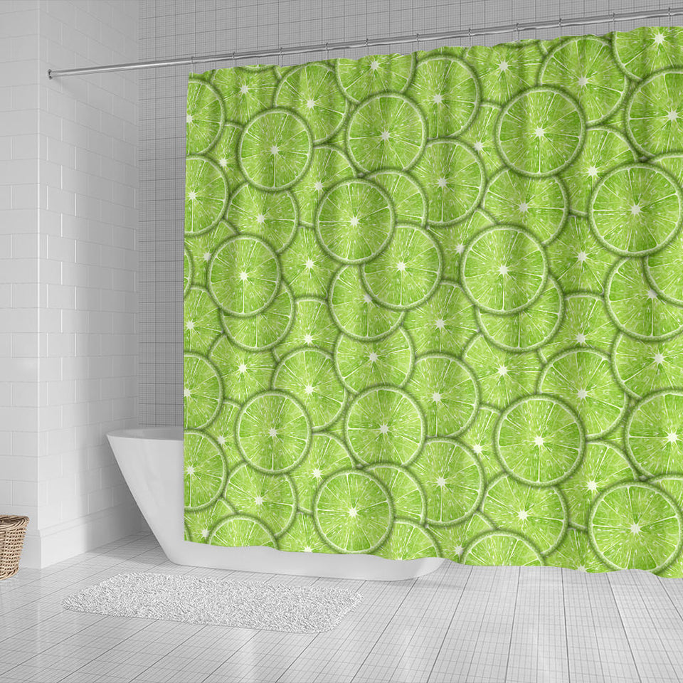 Slices Of Lime Pattern Shower Curtain Fulfilled In US