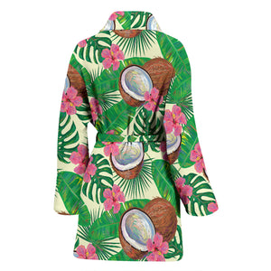 Coconut Pattern Print Design 01 Women's Bathrobe