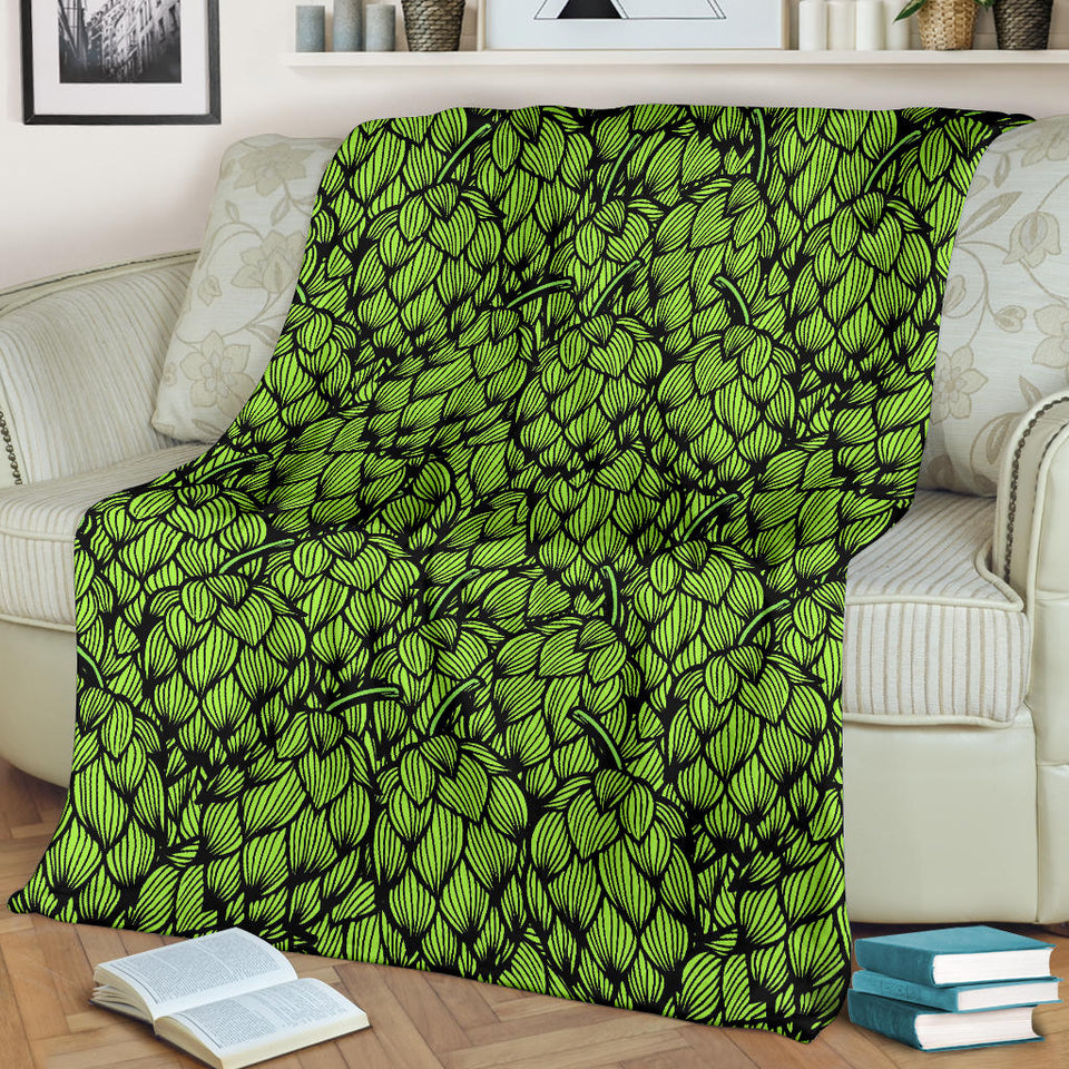 Green Hop Pattern Premium Blanket