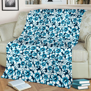 Hibiscus Pattern Print Design 04 Premium Blanket