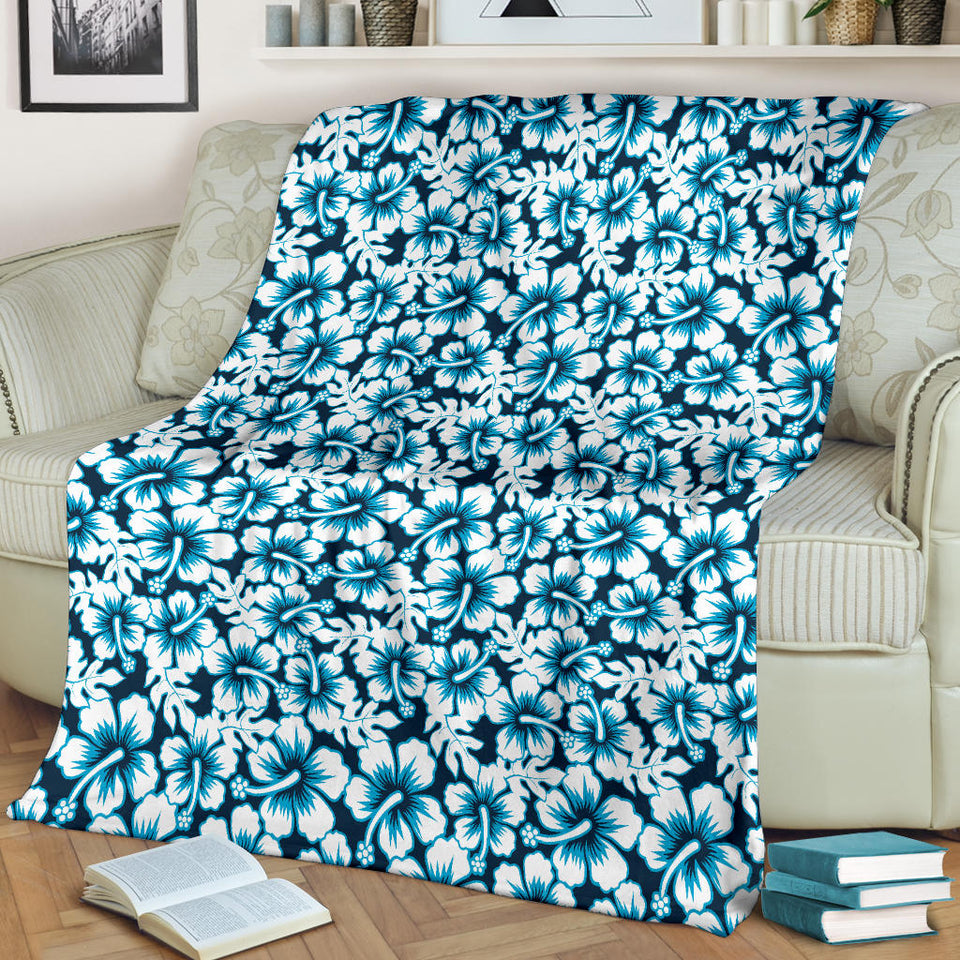 Hibiscus Pattern Print Design 04 Premium Blanket