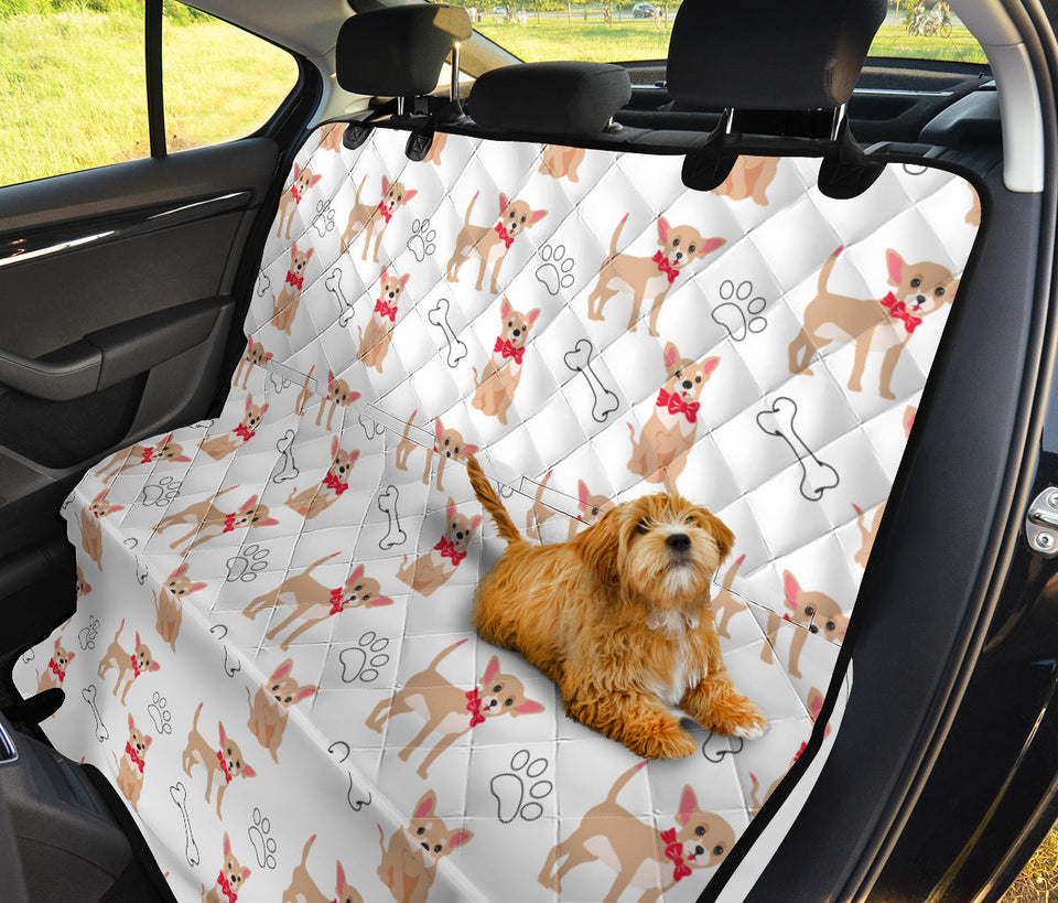 Chihuahua Bone Paw Pattern Dog Car Seat Covers