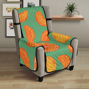 orange fruit pattern green background Chair Cover Protector