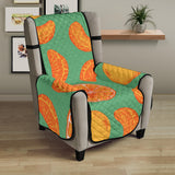 orange fruit pattern green background Chair Cover Protector