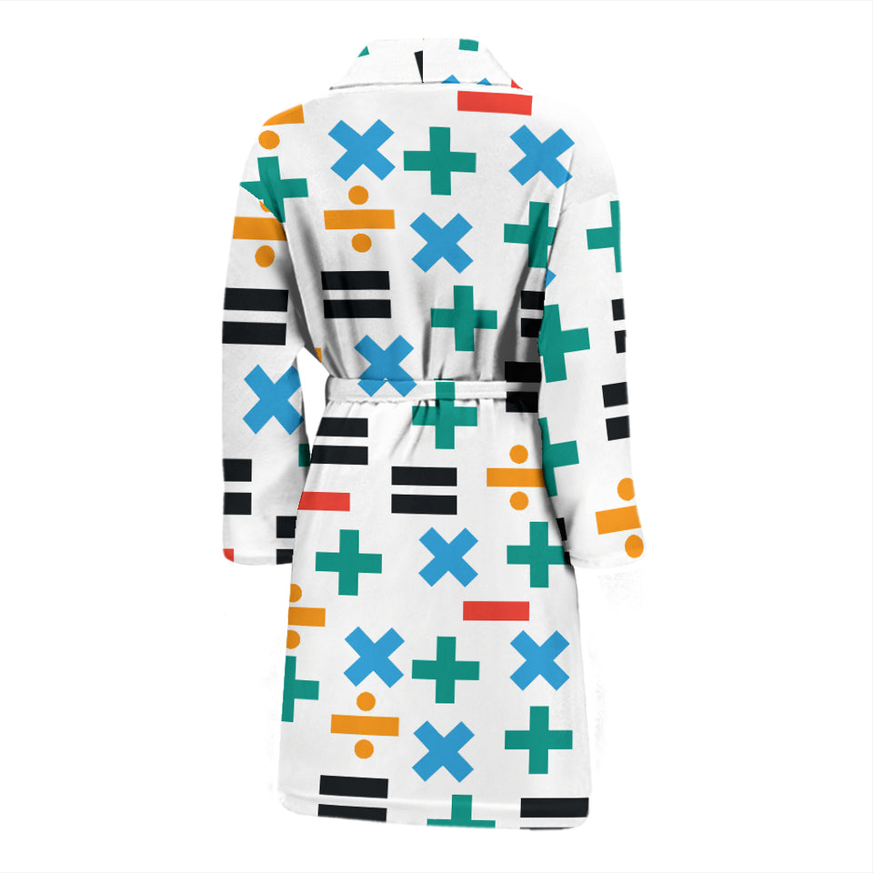 Math Pattern Print Design 05 Men's Bathrobe