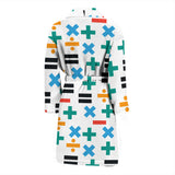 Math Pattern Print Design 05 Men's Bathrobe