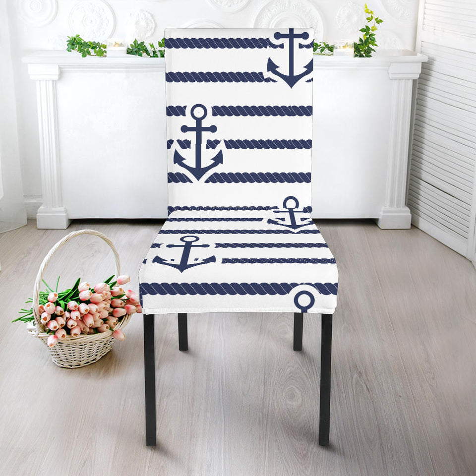 Anchor Rope Nautical  Pattern Dining Chair Slipcover