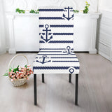 Anchor Rope Nautical  Pattern Dining Chair Slipcover