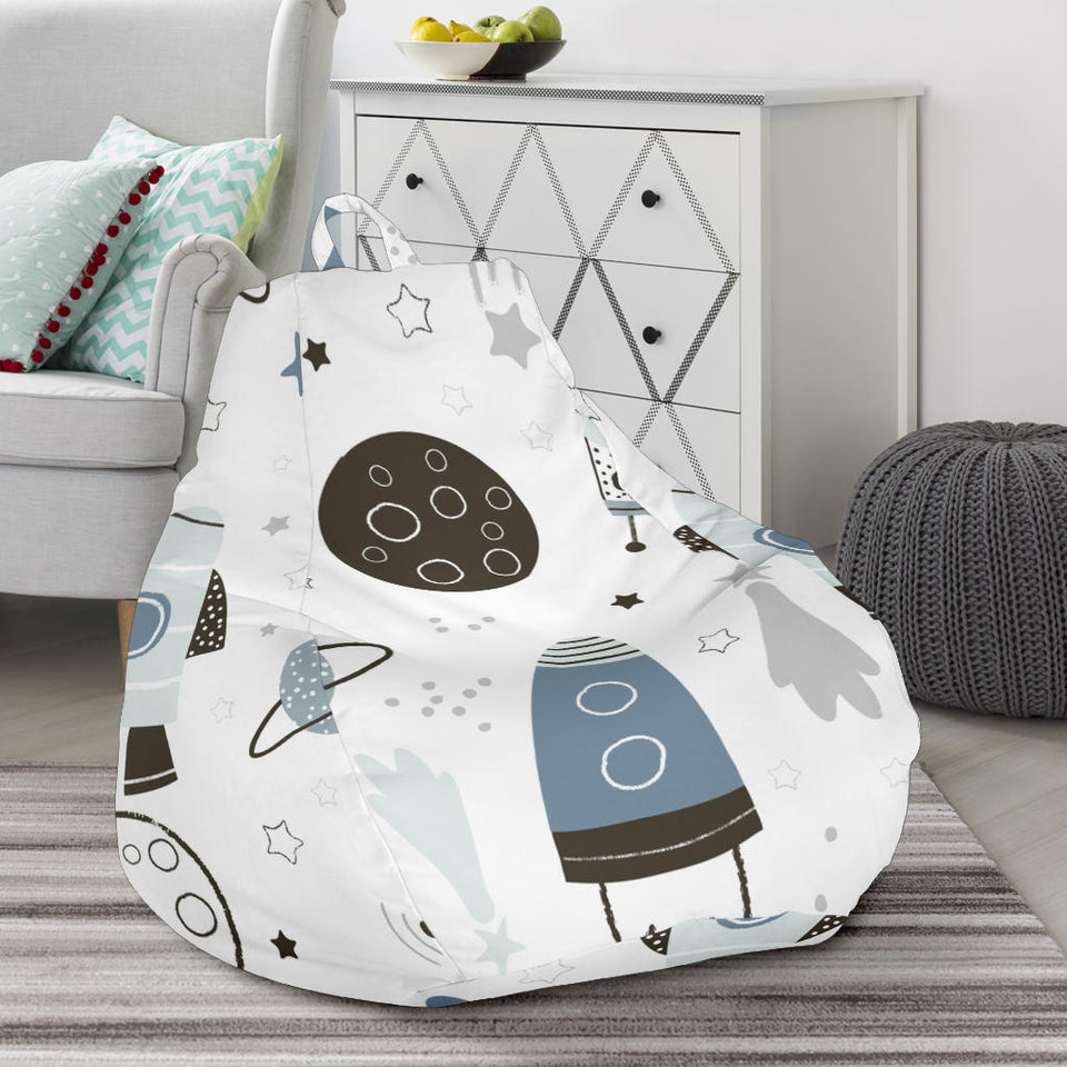 Hand Drawn Space Elements Space Rocket Star Planet Space Probe Bean Bag Cover