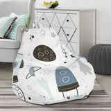 Hand Drawn Space Elements Space Rocket Star Planet Space Probe Bean Bag Cover