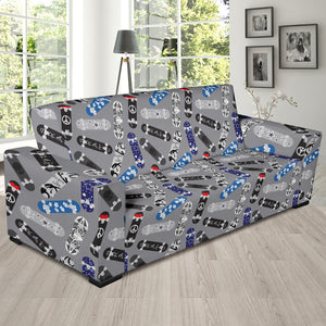 Skate Board Pattern Print Design 03  Sofa Slipcover