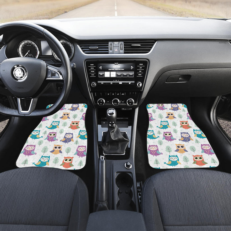 Cute Owl Pattern Front Car Mats
