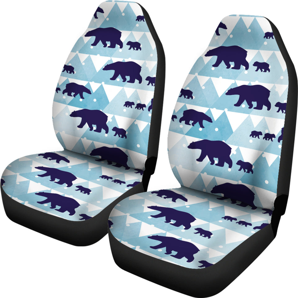 Polar Bear Winter Snow Pattern  Universal Fit Car Seat Covers