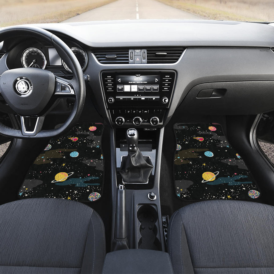 Space Pattern Front And Back Car Mats