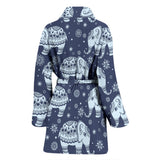 Elephant Tribal Design Pattern Women'S Bathrobe