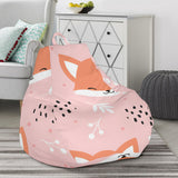 Cute Fox Pattern Pink Background Bean Bag Cover