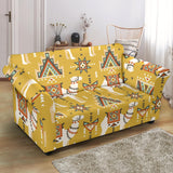 Camels Ethnic Motif Pattern Loveseat Couch Slipcover